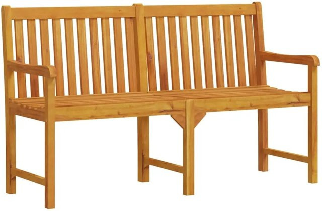 vidaXL Gartenbank aus Massivholz Akazie in Braun, B/H/T: 150 x 90 x 55,5 cm - Bild 1