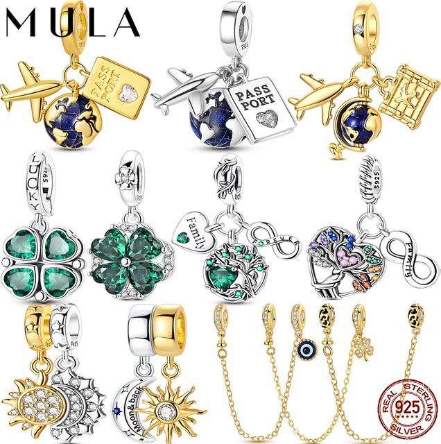 MULA Charms Anhänger 925 Silber, Perlen, Zirkonia, Damen - Bild 1