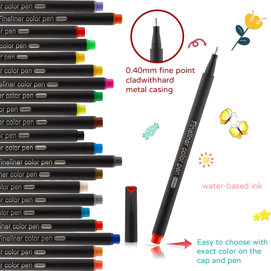 SHANDS Fine Liner Farbstifte mit 0,4 mm Spitze in Multicolour zum Skizzieren und Gestalten - Bild 4