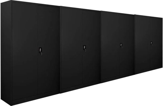 PROREGAL Aktenschrank ELEPHANT mit 2 Flügeltüren, abschließbar, Stahl pulverbeschichtet, Schwarz, H x B x T: 180 x 120 x 40 cm - Bild 1
