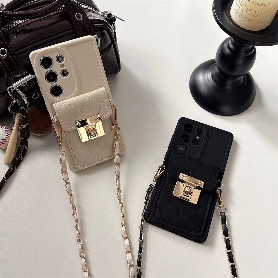 Samsung Crossbody Handyhülle mit Brieftasche und Kartenhalter für Galaxy S25 S24 S23 S22 S21 FE S26 Ultra A16 A17 A07 A56 A36 in Weiß - Bild 3