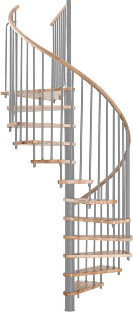 Minka Spindeltreppe Spiralform aus Buche in Grau für eine Geschosshöhe bis 305,5 cm - Bild 1