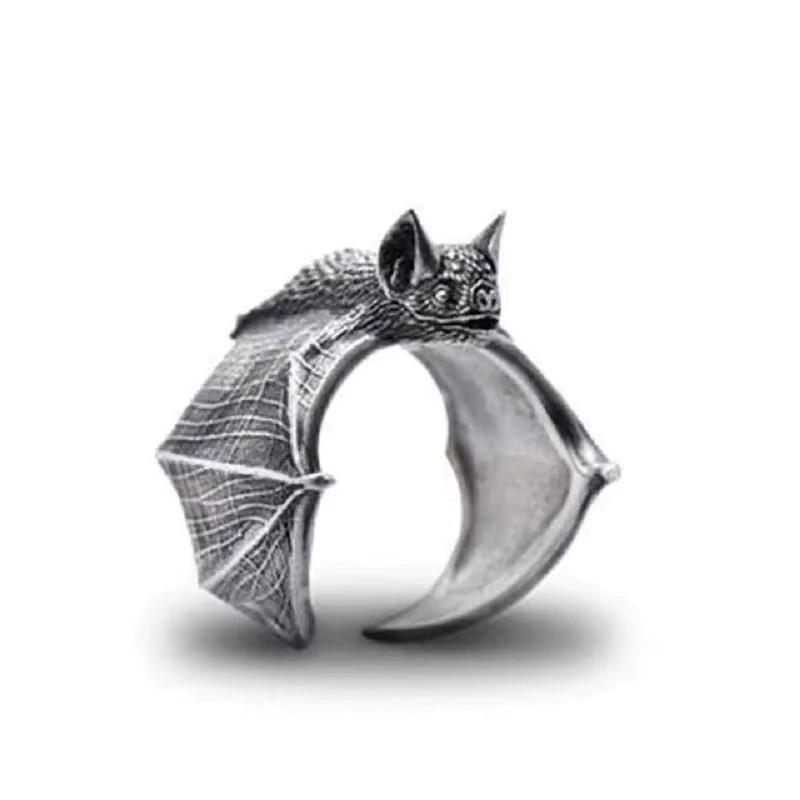 LENNIK Ring Fledermaus, Silber, Herren, Punk - Bild 5