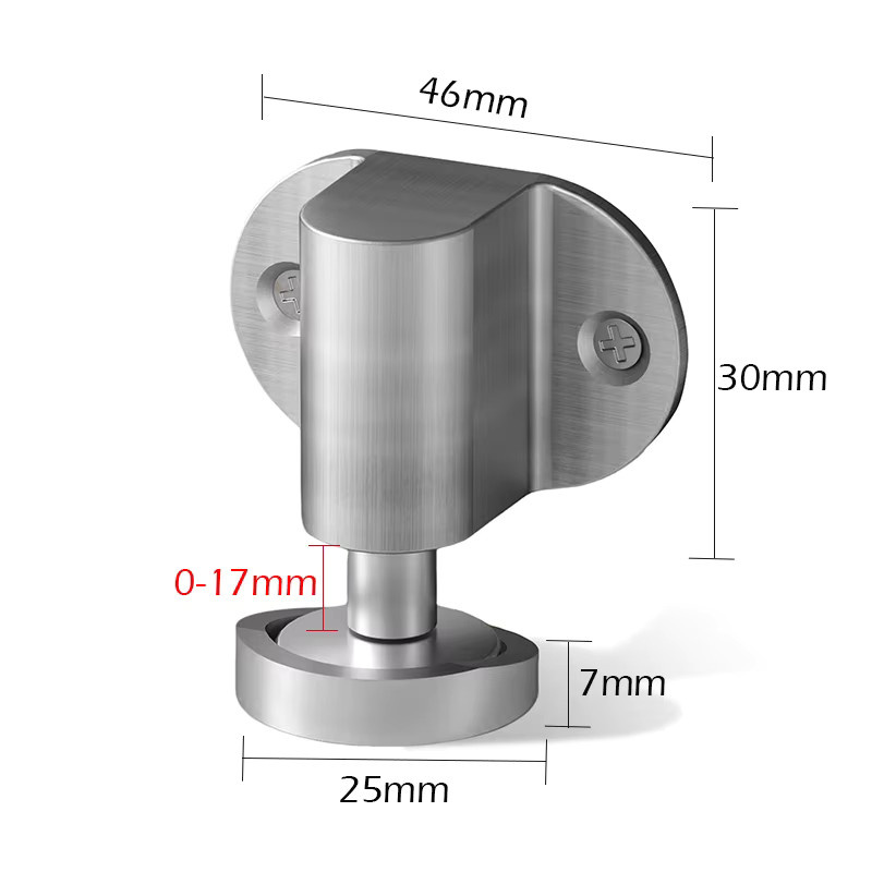 KAK Verstellbarer magnetischer Türstopper aus Zinklegierung in Silber, bodenmontierter und nagelfreier Türhalter - Bild 2