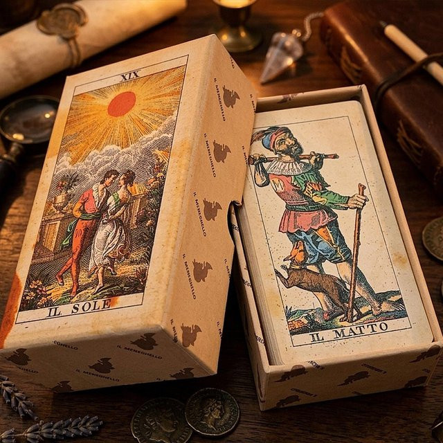 Soprafino Tarot 1830 Vintage Italienisches Tarot-Deck, 78 Karten, bunt - Bild 1