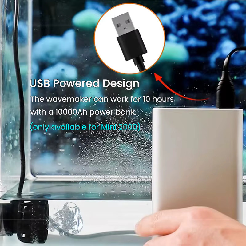ZKSJ Mini Slim App-gesteuerte DC Aquarium Wavemaker Umwälzpumpe für Korallenriffe in Schwarz - Bild 4