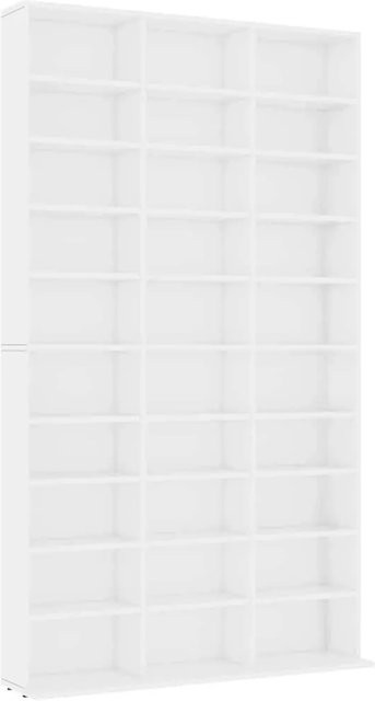 vidaXL CD-Schrank aus Holzwerkstoff in Weiß, B/T/H: 102 x 23 x 177,5 cm - Bild 1