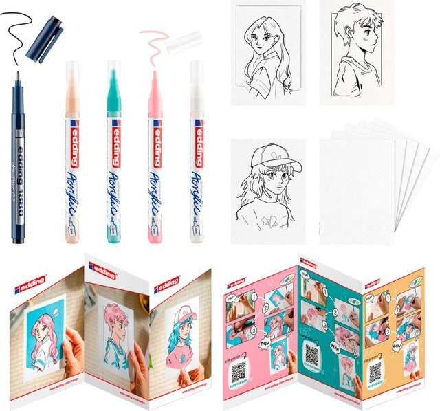 edding Creative Set Manga Multicolor mit feiner Tinte - Bild 1