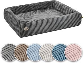 SABRO Hundebett KUDDE aus Cord in Dunkelgrau mit abnehmbarem Bezug und orthopädischem Schaumstoff, B/T/H: 120 x 100 cm - Bild 1