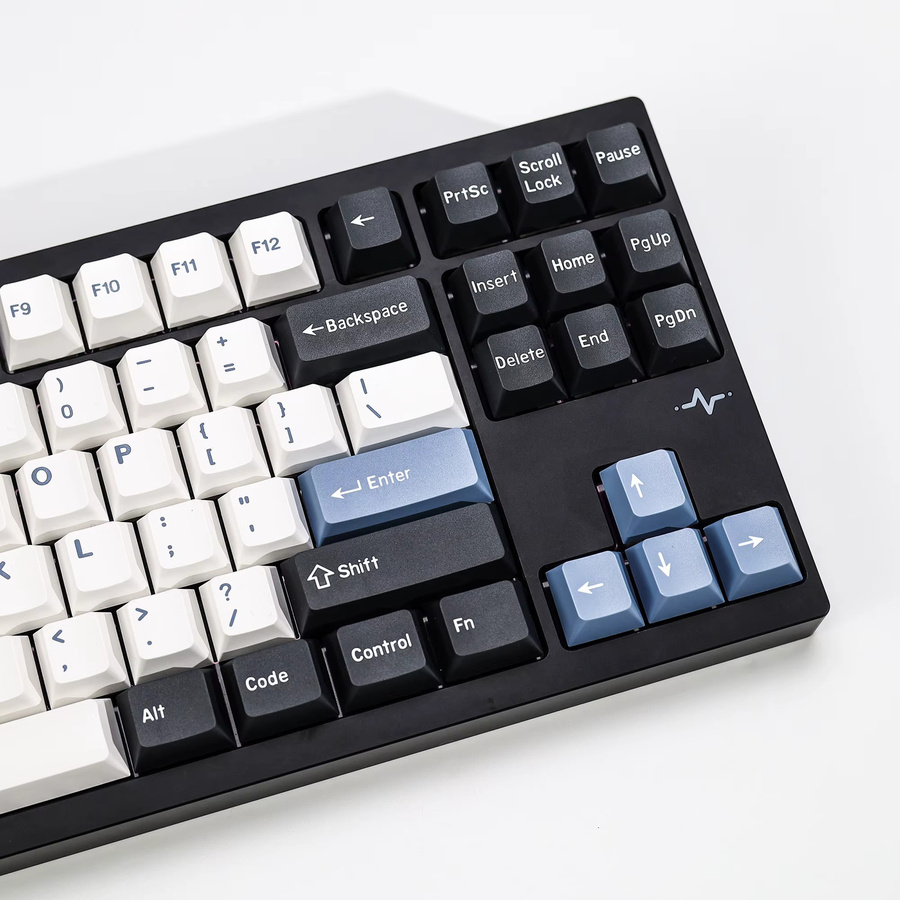 KBDiy GMK Arctic Keycaps Double Shot PBT Cherry Profile in Schwarz und Multicolour für mechanische Tastaturen mit ISO Enter, passend für Aula F87 F108 F99 Pro und 75% Layouts - Bild 2