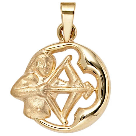 Colfem Anhänger Sternzeichen Schütze, 375 Gelbgold, matt, Unisex - Bild 1