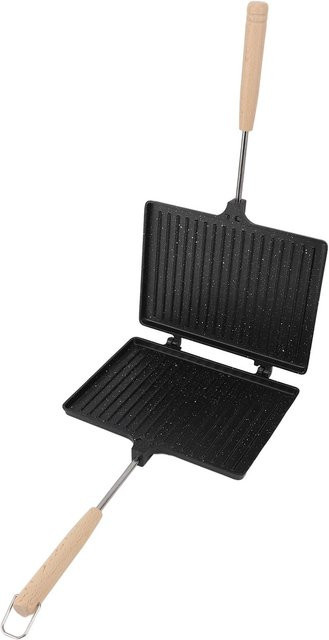 Multifunktionaler mfySpace Hand Sandwich Maker Doppelseitig mit Antihaftbeschichtung in Schwarz - Bild 1