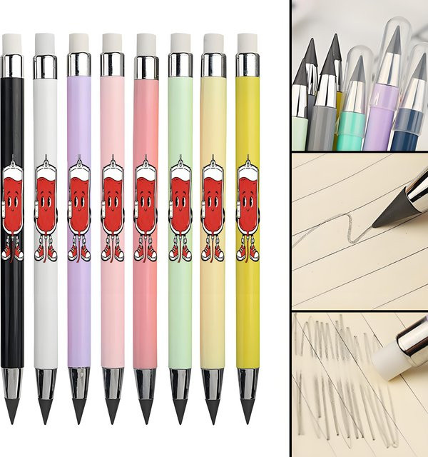 Ewige Bleistifte mit Blutpackungsmuster in Schwarz und Multicolour, 12er oder 24er Set, medizinische Serie für Krankenschwestern - Bild 1