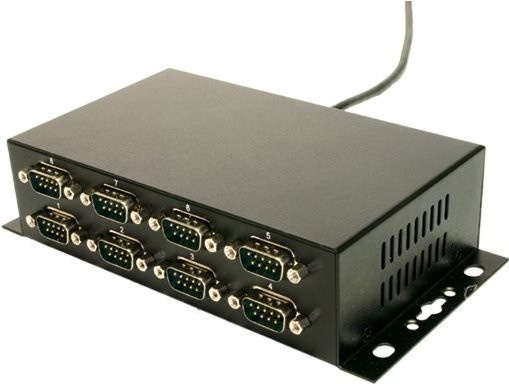 Exsys EX 1338HMV Serieller USB zu RS-232 Adapter mit 8 Anschlüssen in Schwarz - Bild 1