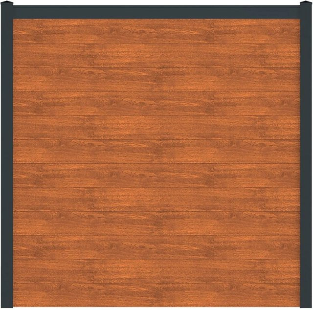 Vidual Sichtschutzzaun Snap 140 aus Aluminium in Light Oak, blickdicht, Montage zum Aufdübeln, Höhe: 175 cm, Breite: 24,83 m - Bild 1