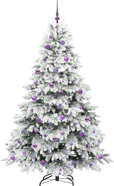 vidaXL Künstlicher Weihnachtsbaum in Grün mit 300 warmweißen LEDs, Höhe: 210 cm - Bild 1