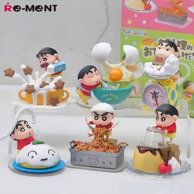 RE-MENT Crayon Shin-Chan hilft beim Kochen, Miniatur-Szenenfiguren, Set - Bild 1
