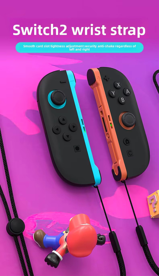 MITHRAS Handgelenk-Gurt für Switch 2 Gamepad mit Aufhängeseil und Controller-Halterung in Blau - Bild 2