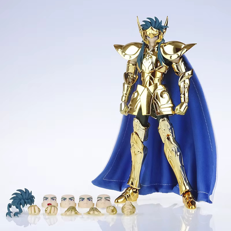MST Saint Seiya Myth Cloth EXM/EX Metal Aquarius Camus With Hyoga Cygnus Head 24K Hades Gold Knights of the Zodiac, Actionfigur, Metall, 18+ - Bild 2