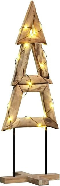 vidaXL Weihnachtsbaum aus Massivholz Teak in Braun mit Ständer, Höhe: 120 cm - Bild 1