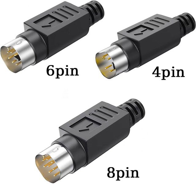 JCD Mini-DIN-Stecker für Lötverbindungen in Schwarz mit Kunststoffgriff als S-Video-Adapter-Buchse - Bild 1