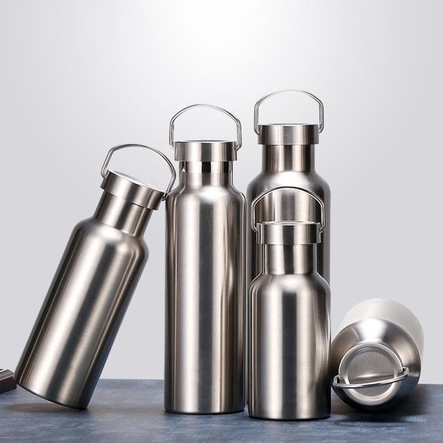 Leno Edelstahl-Thermos-Wasserflasche in Silber, auslaufsicher und doppelwandig, 350 ml - Bild 1