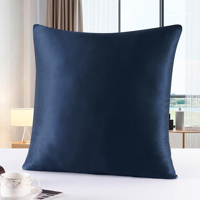 JMG Clothing Kissenbezug aus 100% Seide mit 22 Momme in Blau, quadratisch - Bild 1