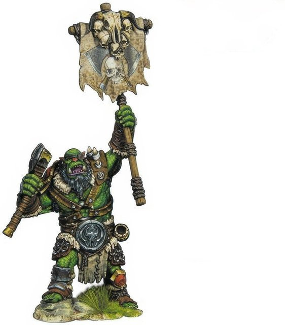 ZKBOZK Orc Marauder Standardträger, Harzmodellfigur, Fantasy, unmontierter und unbemalter Bausatz - Bild 1