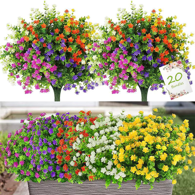 TTCY Künstliche Blumen Set Eukalyptus und Schleierkraut in Multicolour für Hochzeit und Dekoration - Bild 2