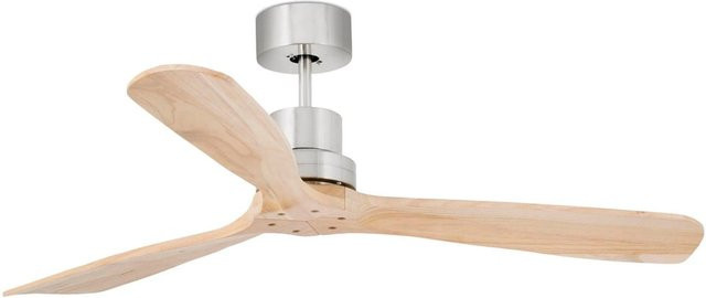 FARO Energiespar Deckenventilator Lantau mit Fernbedienung in Nickel und Kiefer, Durchmesser: 132 cm - Bild 1