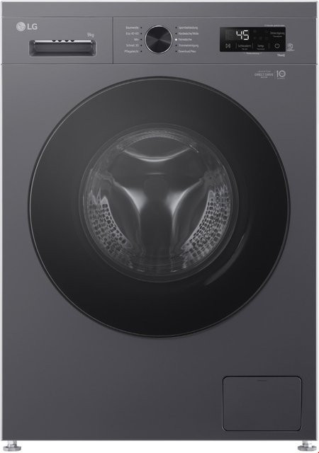 LG Stand-Waschmaschine Frontlader F4WB309YB in Dark Stone, 9 kg Waschkapazität, 1350 U/min, mit WiFi und App-Steuerung - Bild 1