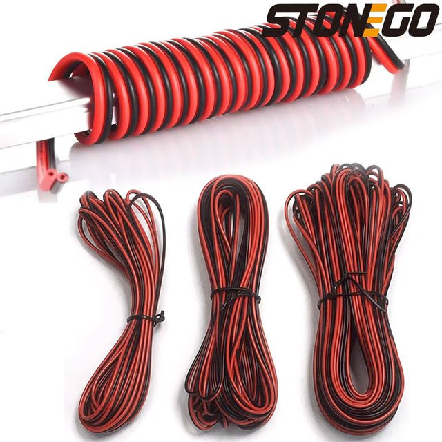 STONEGO 2-poliges Verlängerungskabel für WS2812 WS2811 RGB und COB-LED-Streifen, 22 AWG, Farbe: Rot - Bild 1