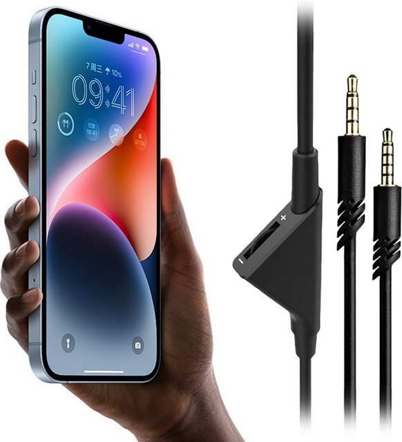ALLOET Ersatzkabel mit Lautstärkeregelung für Astro A10 A30 A40 A50 Headsets, 2,0 m Aux-Kabel mit 3,5 mm Klinke, Schwarz - Bild 1