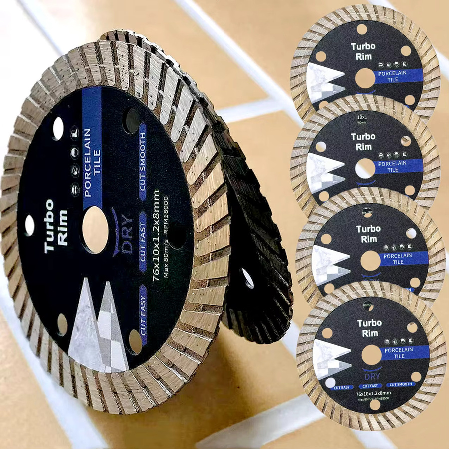 RSMXYO Diamant-Trennscheibe für Fliesen und Keramik, Turbo-Sägeblatt mit 76 mm Durchmesser und 10 mm Bohrung - Bild 3