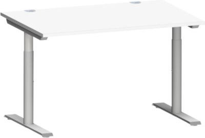 Schäfer Shop Genius Schreibtisch MODENA FLEX mit T-Fuß-Rundrohr, höhenverstellbar, Farbe: weiß, B/T/H: 120 x 80 x 80 cm - Bild 1