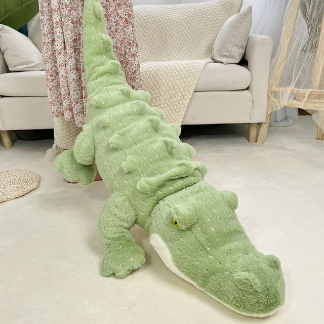 Krokodil-Stofftier, Kuscheltier, 50 cm, Grau, Grün, ab 14 Jahren - Bild 1