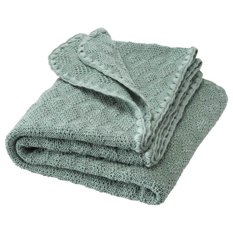 Disana Babydecke aus organischer Merino-Wolle in Jade Green, B/B: 80 x 100 cm - Bild 1