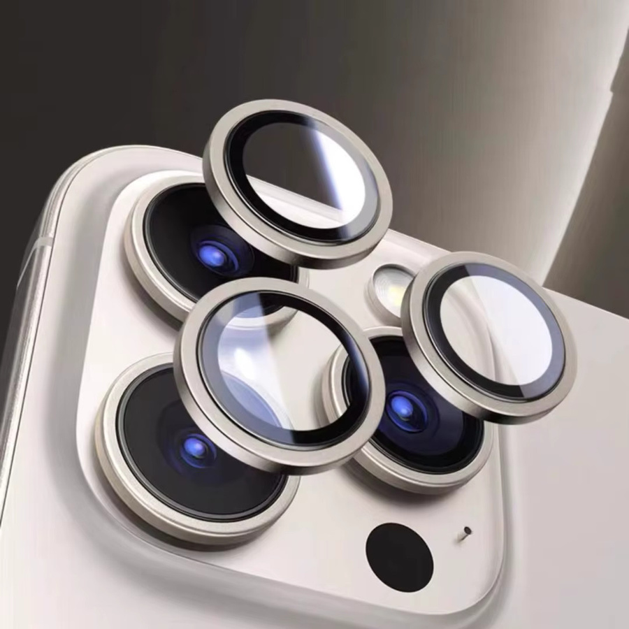 Set aus 2 oder 3 Objektivschutzgläsern aus gehärtetem Glas für iPhone 16 15 14 13 12 11 Pro Max Plus Mini in Gold und Transparent - Bild 2