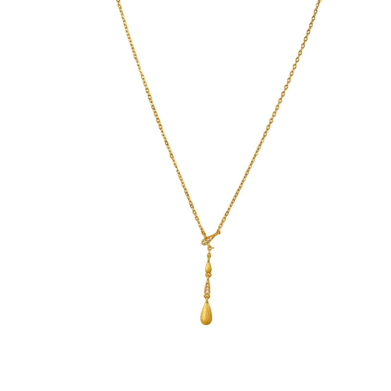 UOSU Halskette, Wassertropfen-Zirkonia, Gold, Vintage, Damen - Bild 2