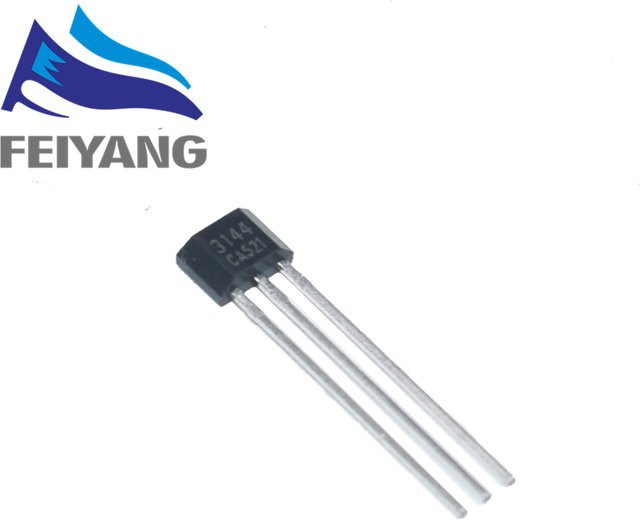 10 Stück A3144E Hall-Effekt-Sensor Transistor im TO-92 Gehäuse, Farbe: Schwarz, Marke: SAMIROB - Bild 1