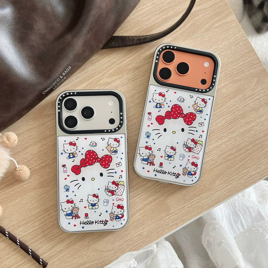 Sanrio Hello Kitty Handyhülle mit Schleifen und Trageband für iPhone 17 16 15 14 13 Pro Max, stoßfeste weiche TPU-Abdeckung - Bild 3