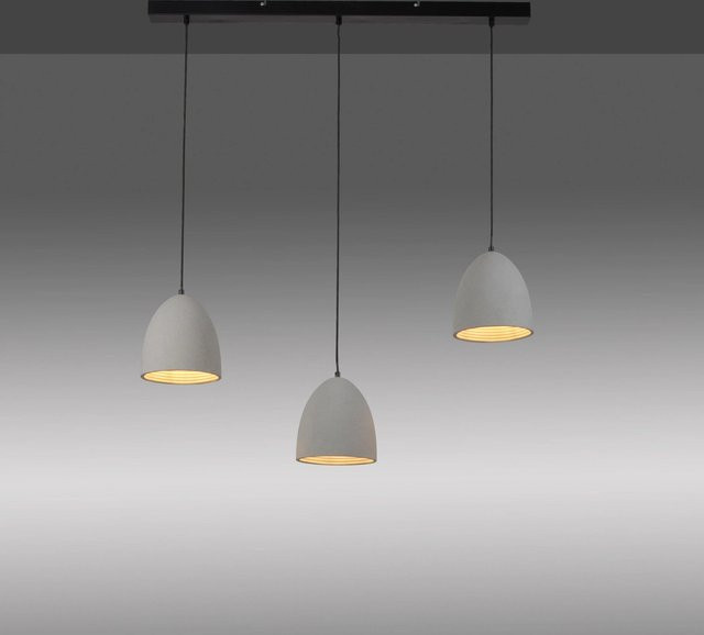 Paul Neuhaus Pendelleuchte Eton 2233-22 in Grau aus Beton und Eisen, B/H/T: 21 x 120 x 100 cm, E27, 3 Brennstellen, Industrial Design - Bild 1
