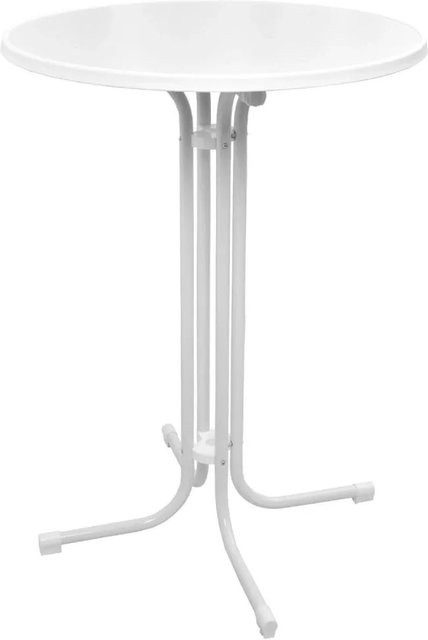 Beautissu Bellini Stehtisch in Weiß mit runder Tischplatte aus Kunststoff und Stahlrohr, Durchmesser: 80 cm, Höhe: 110 cm - Bild 1