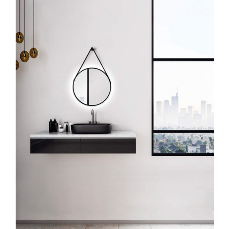 TALOS Badspiegel rund mit LED-Licht und Touch-Switch in Schwarz, B: 50 cm, H: 50 cm - Bild 3