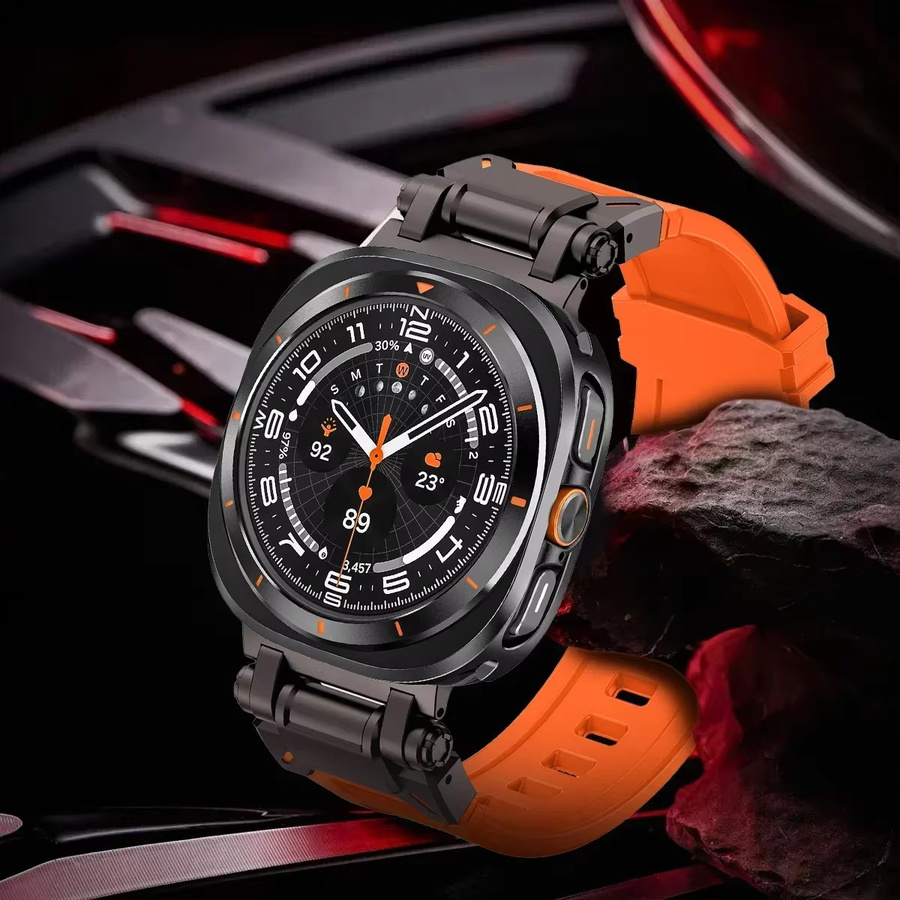 Samsung Galaxy Watch 7 Ultra 47 mm Sportarmband, Silikon, Metallschutzhülle - Bild 3