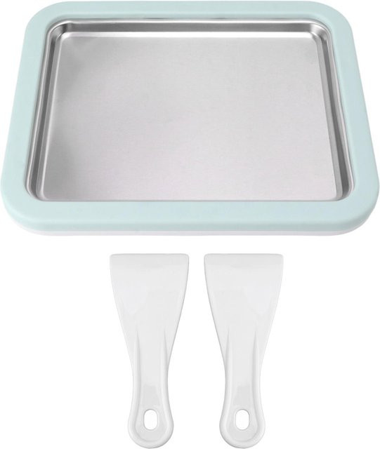 CosyHome Eiscreme-Zubereitungsgerät aus Edelstahl mit 2 Spateln in Weiß und Silber - Bild 1