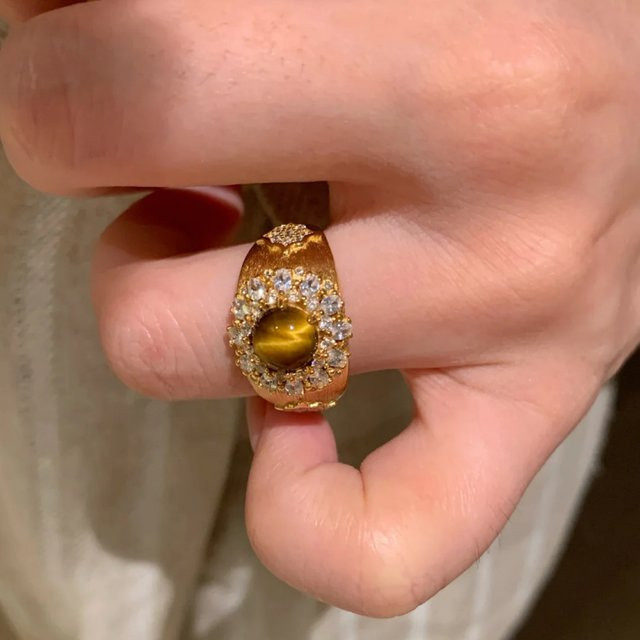 Foyejev Ring, Vintage, Gold, Zirkonia, Damen - Bild 1