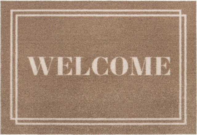 Wetterfeste und schmutzabweisende Fußmatte Welcome in Braun, B/T: 60 x 40 cm - Bild 1