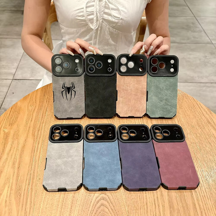 Spider-Line Luxus Handyhülle aus Mikrofaser-Leder für iPhone 17 16 15 14 13 12 11 Pro Max Plus - Bild 3