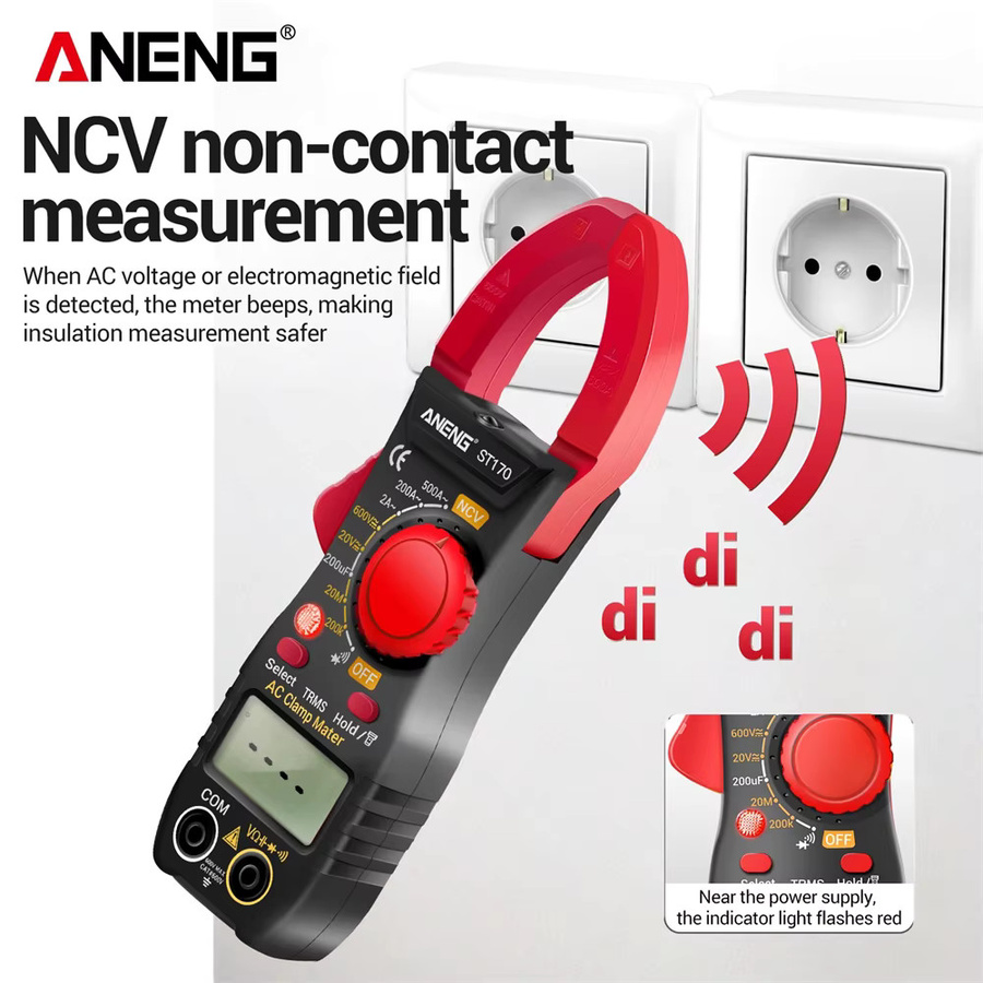 ANENG ST170 Digitales Clamp Meter Multimeter mit 500A Wechselstrom und Gleichstrom sowie B18 Spannungsprüfstift Multifunktionales Elektrotechnikwerkzeug - Bild 2